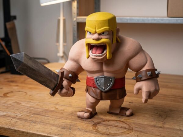 Bárbaro do Clash of Clans impresso em 3D — figura STL