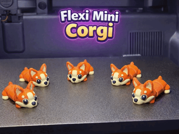 modelo 3D de flexível Mini Corgi para impressão 3D
