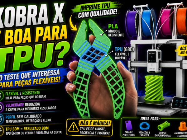 Kobra X e boa para TPU? O teste que interessa para pecas flexiveis