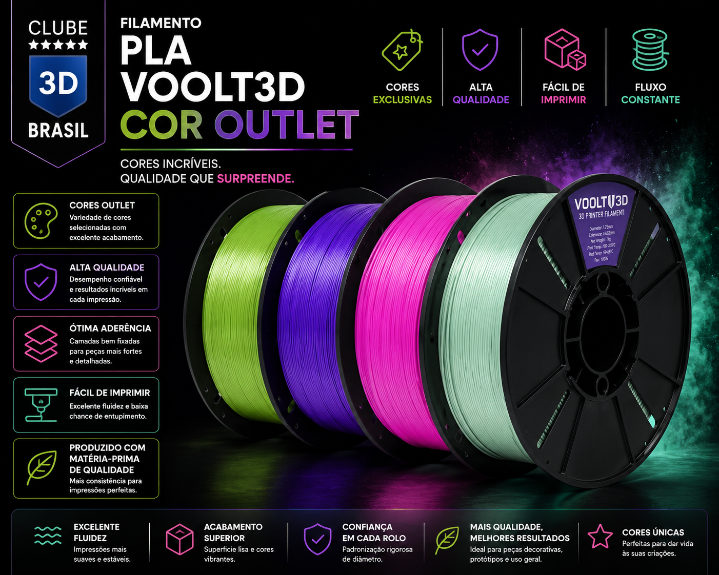 PLA Voolt Outlet para testar STL gratis sem gastar muito filamento