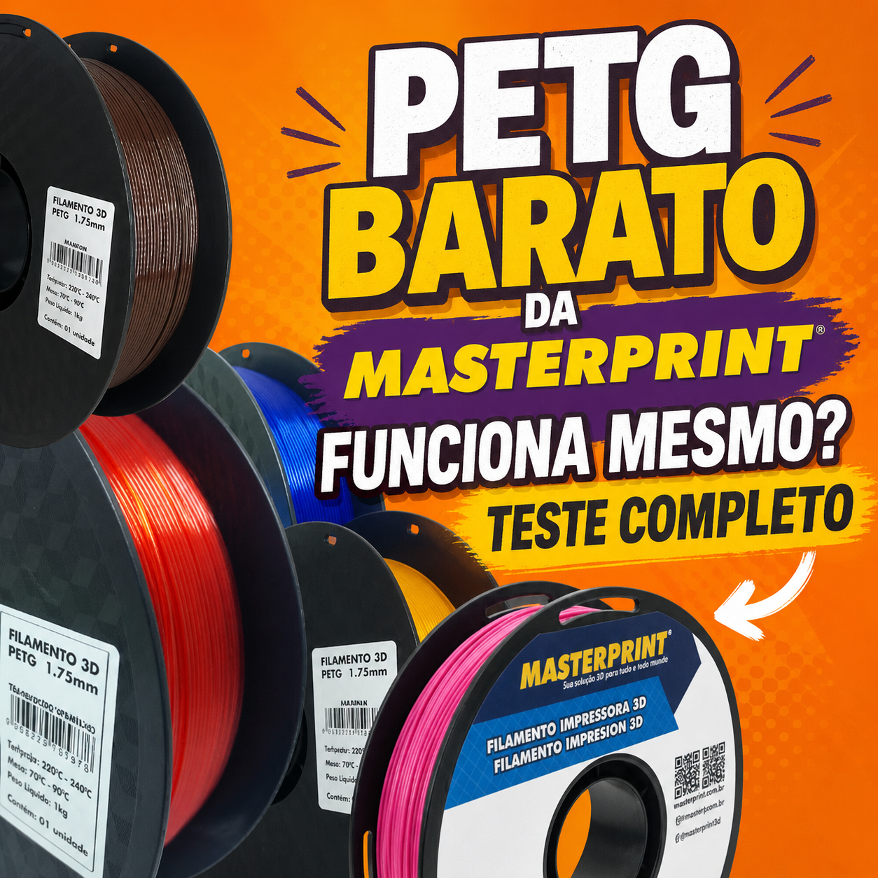 PETG Barato da Masterprint Funciona Mesmo? Teste Completo
