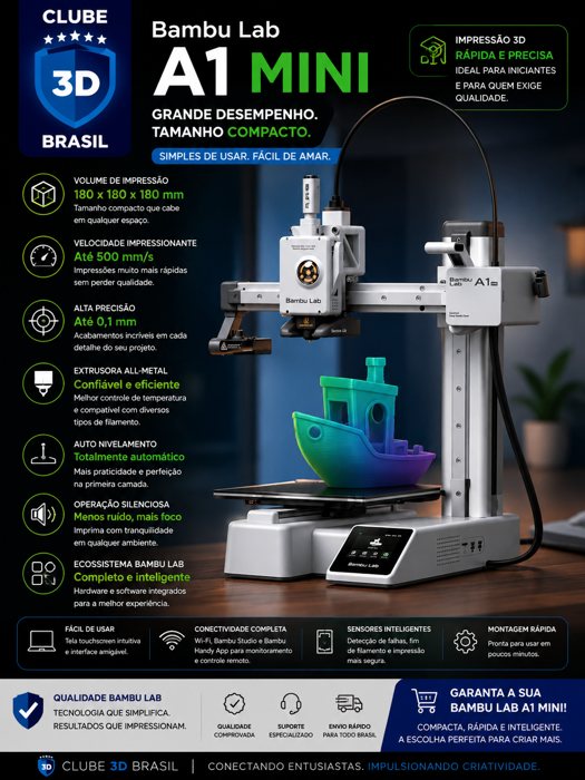 Bambu Lab A1 Mini produto indicado para impressao 3D
