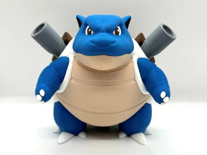 Blastoise Multicolor STL Gratis: Modelo Pokemon para Imprimir em 3D STL — vista adicional para impressão 3D