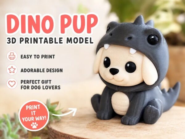 Cachorro com Fantasia de Dinossauro STL Gratis no MakerWorld: para Imprimir STL para impressão 3D — arquivo 3D grátis