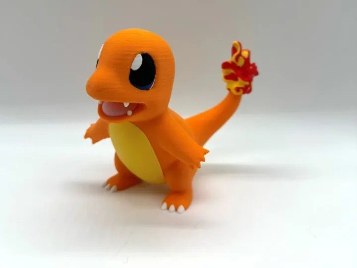 Charmander Multicolor STL Gratis: Modelo Pokemon para Imprimir em 3D STL — vista adicional para impressão 3D