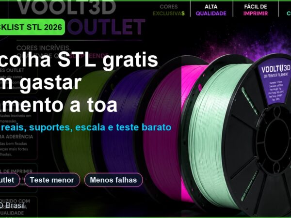 Como Escolher STL Gratis Sem Desperdicar Filamento: Checklist para Iniciantes para impressão 3D