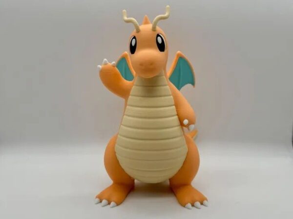 Dragonite Multicolor STL Gratis: Modelo Pokemon para Imprimir em 3D STL para impressão 3D — arquivo 3D grátis