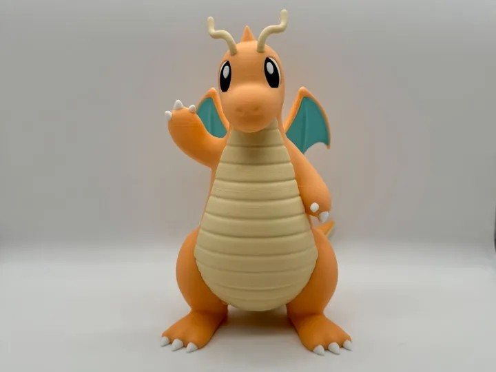 Dragonite Multicolor STL Gratis: Modelo Pokemon para Imprimir em 3D STL para impressão 3D — arquivo 3D grátis