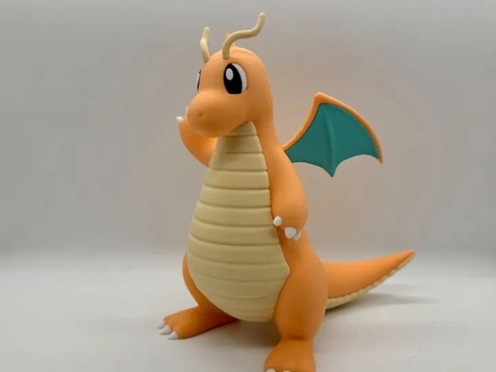 Dragonite Multicolor STL Gratis: Modelo Pokemon para Imprimir em 3D STL — vista adicional para impressão 3D
