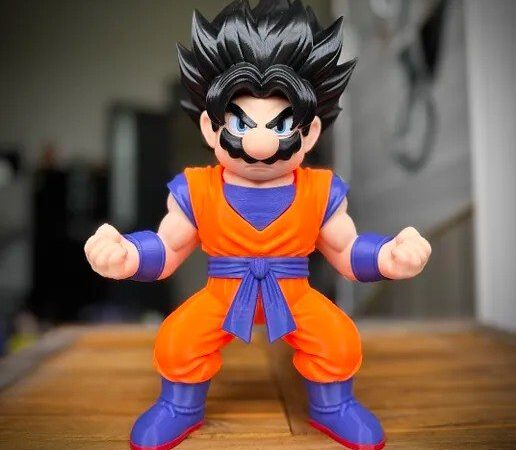 Mario Goku 3MF Gratis: Fan Art para Imprimir em 3D STL para impressão 3D — arquivo 3D grátis