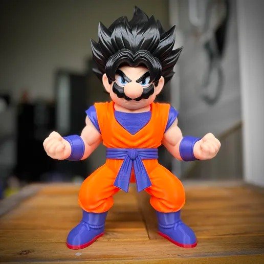 Mario Goku 3MF: Fan Art para Imprimir em 3D STL para impressão 3D — arquivo 3D grátis