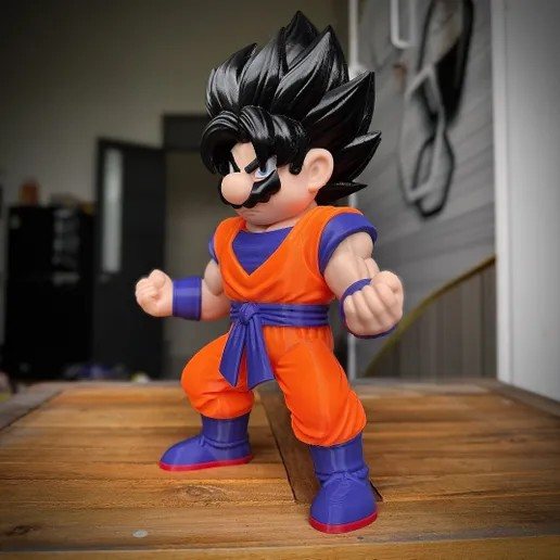 Mario Goku 3MF: Fan Art para Imprimir em 3D STL — vista adicional para impressão 3D