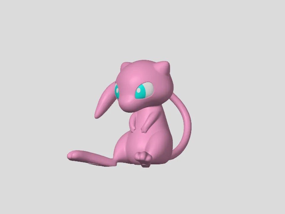 Mew Multicolor STL Gratis: Modelo Pokemon para Imprimir em 3D STL — vista adicional para impressão 3D