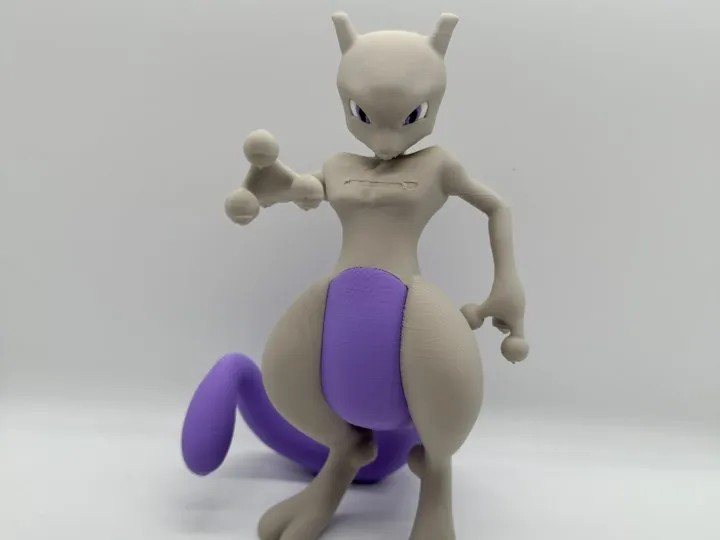 Mewtwo Multicolor STL Gratis: Modelo Pokemon para Imprimir em 3D STL para impressão 3D — arquivo 3D grátis