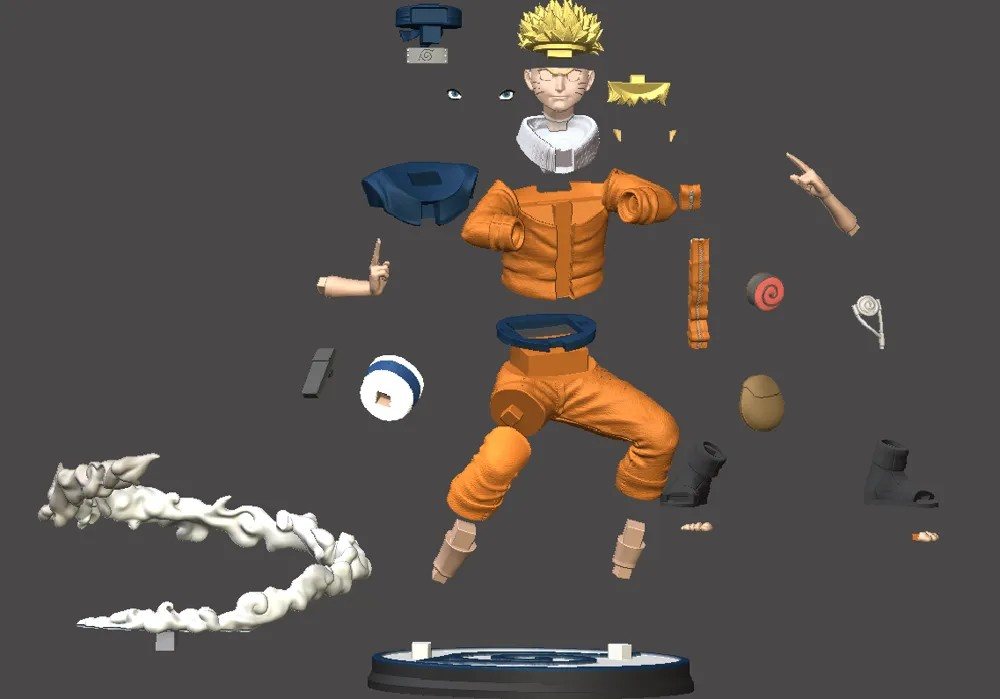 Naruto Fanart 25 cm STL Gratis no MakerWorld: para Imprimir STL — vista adicional para impressão 3D