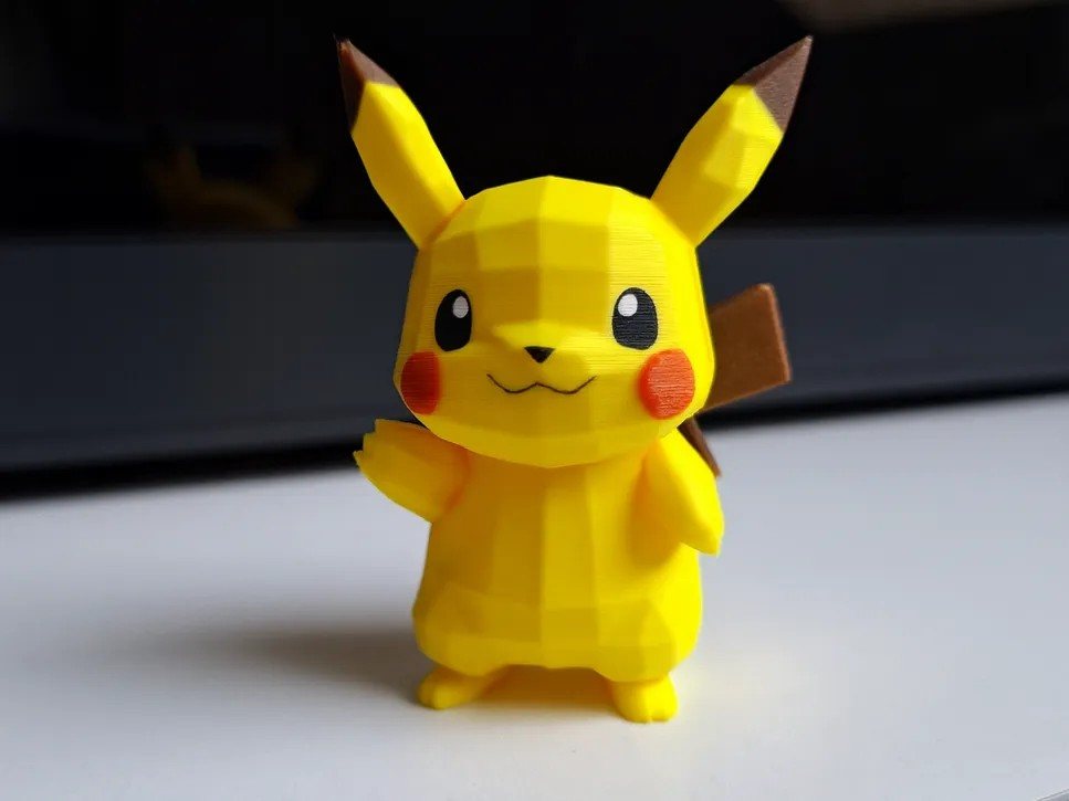 Pikachu Poly STL Gratis: Modelo Pokemon para Imprimir em 3D STL — vista adicional para impressão 3D
