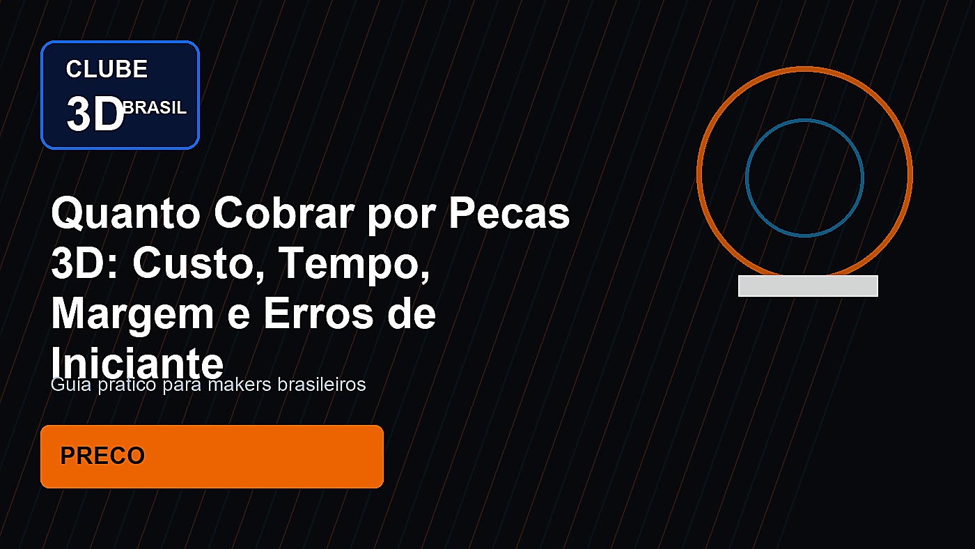 Quanto Cobrar por Pecas 3D: Custo, Tempo, Margem e Erros de Iniciante
