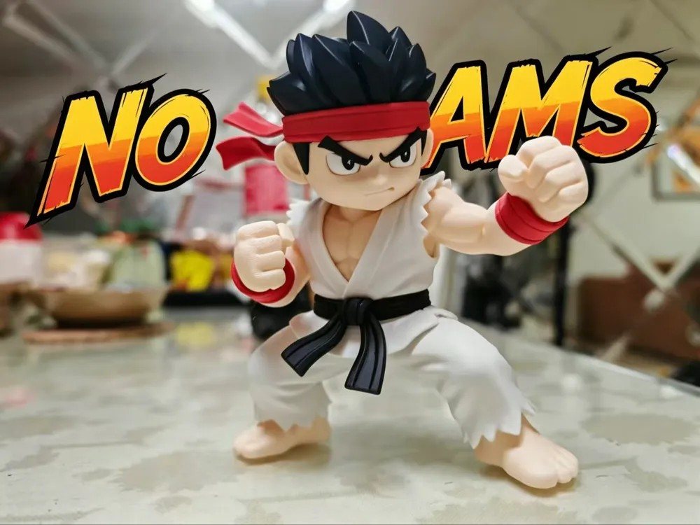 Ryu Chibi Street Fighter STL Gratis no MakerWorld: para Imprimir STL para impressão 3D — arquivo 3D grátis