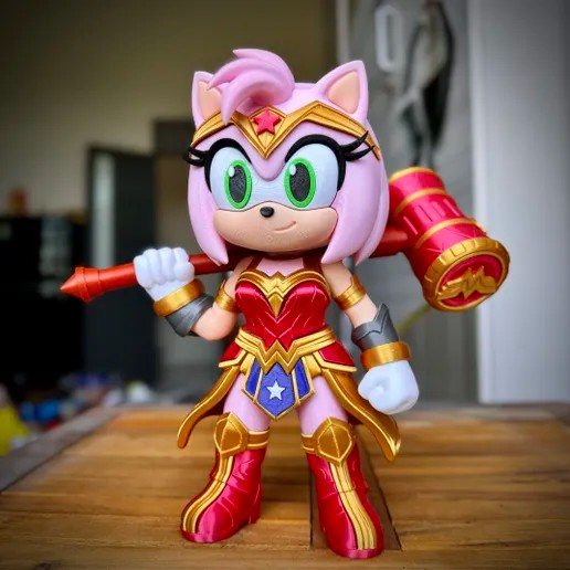 Mulher-Maravilha Amy Rose 3MF: Fan Art para Imprimir em 3D STL para impressão 3D — arquivo 3D grátis