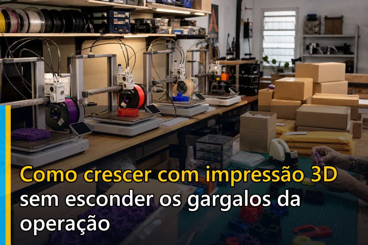 Como crescer com impressão 3D sem esconder os gargalos da operação