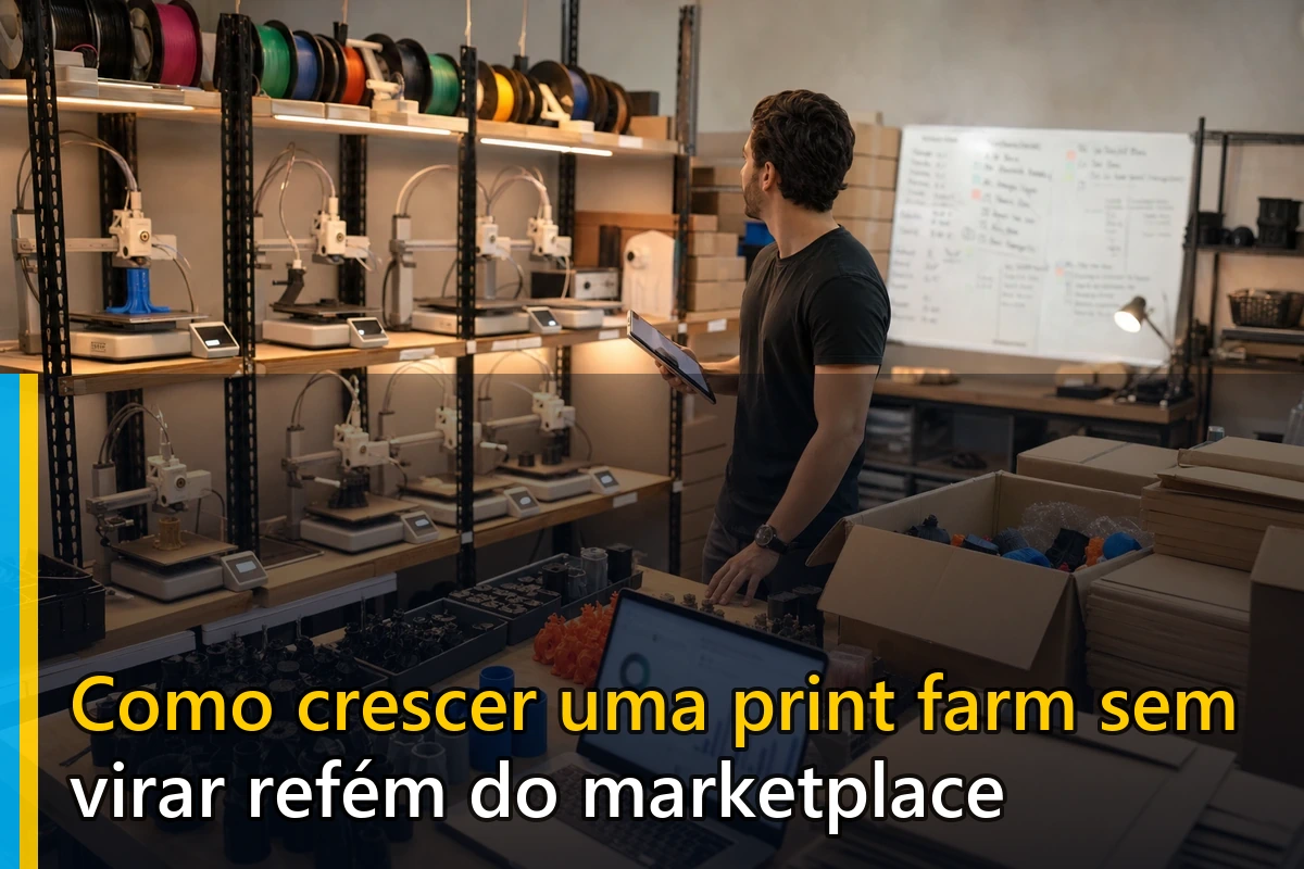 Como crescer uma print farm sem virar refém do marketplace