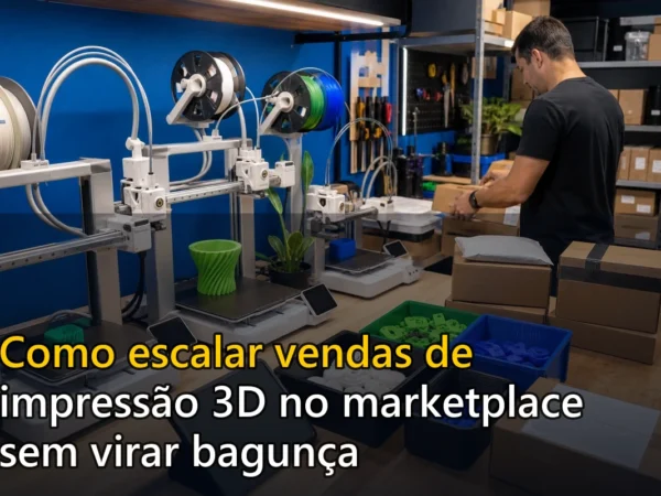 Capa do post Como escalar vendas de impressão 3D no marketplace sem virar bagunça