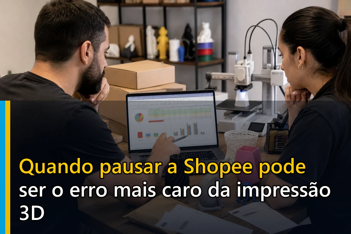 Quando pausar a Shopee pode ser o erro mais caro da impressão 3D