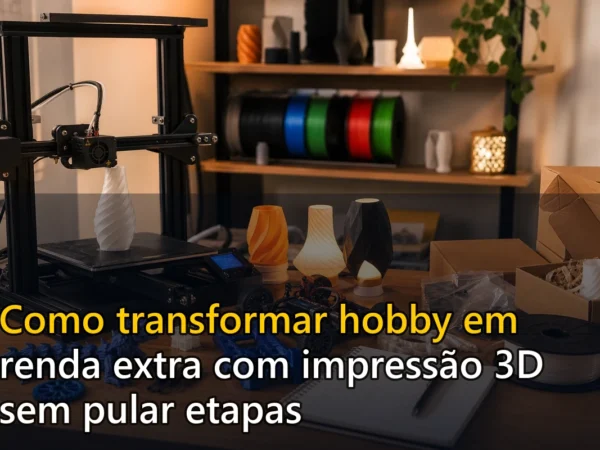 Capa do post Como transformar hobby em renda extra com impressão 3D sem pular etapas