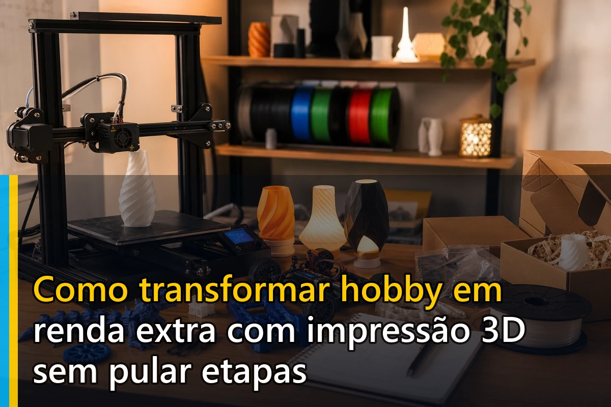 Como transformar hobby em renda extra com impressão 3D sem pular etapas