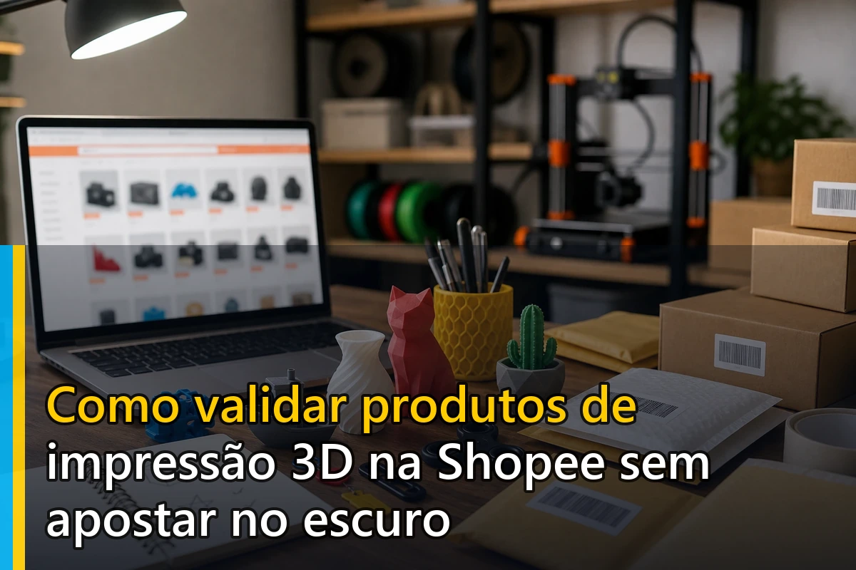 Como validar produtos de impressão 3D na Shopee sem apostar no escuro