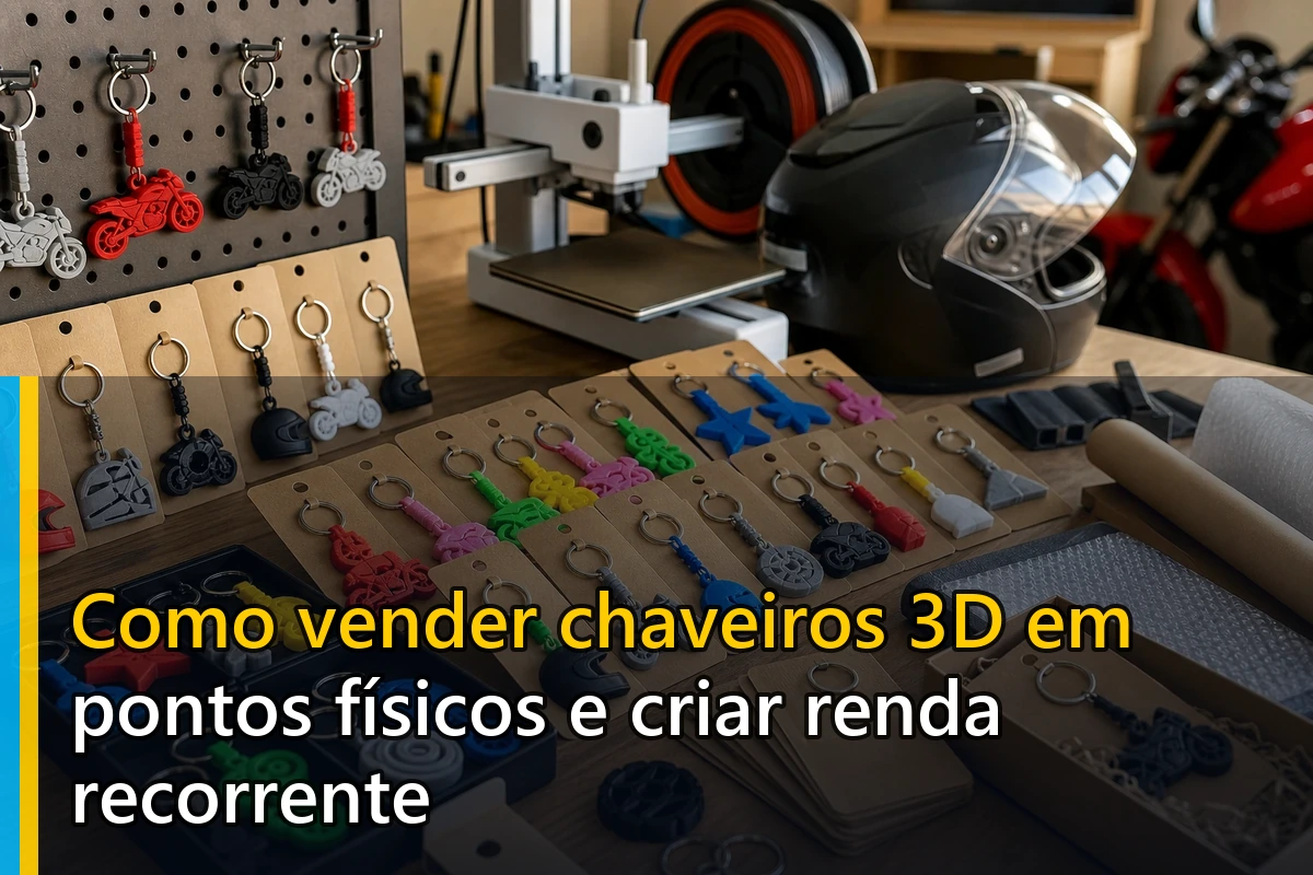 Como vender chaveiros 3D em pontos físicos e criar renda recorrente