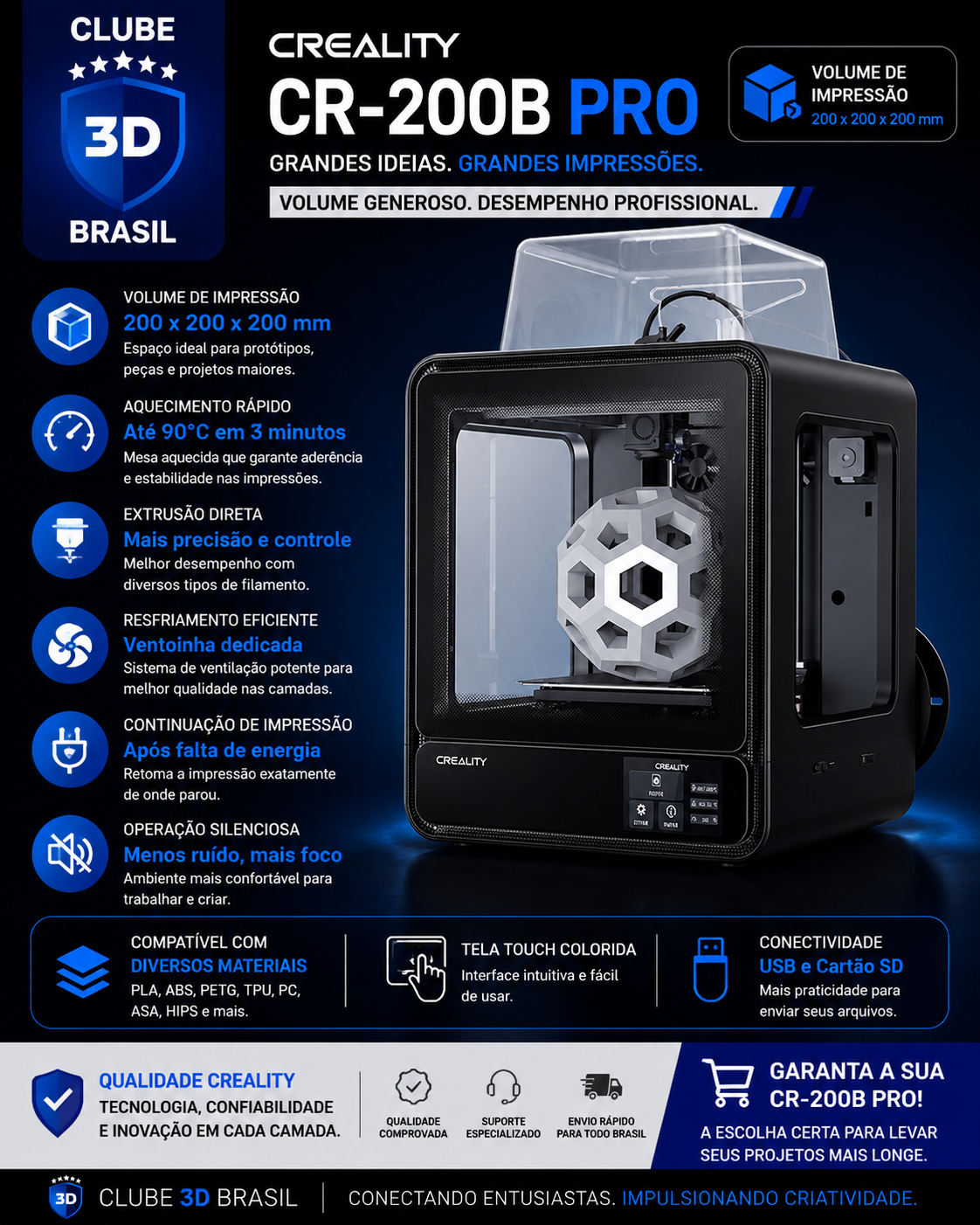 Impressora 3d Creality Cr-200b Pro
