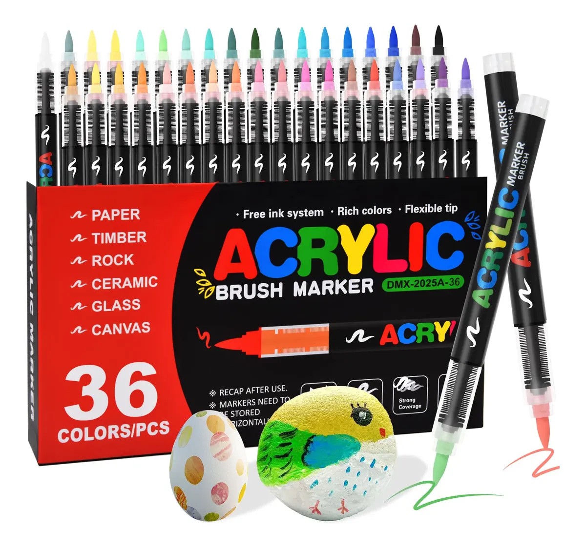 Kit Caneta Acrilica Marcador Permanente 36 Cores