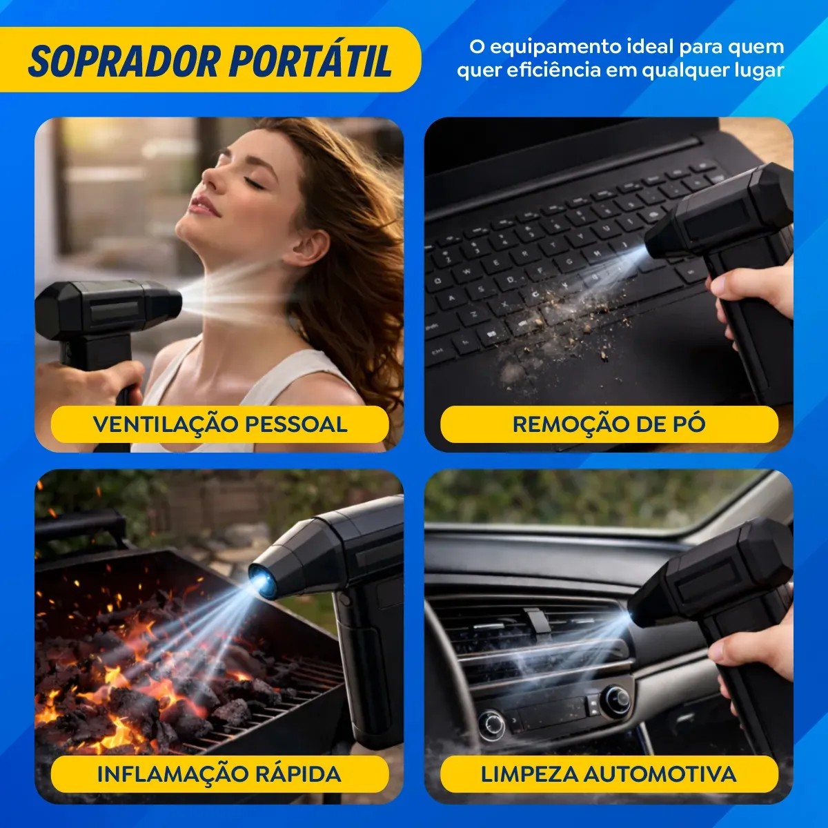 Soprador Ar Turbo 130000RPM Sem Fio