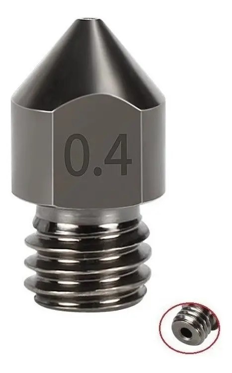 Nozzle Bico Mk8 0.4mm Aço Endurecido Ender 3 Cr-10 V2 – Full